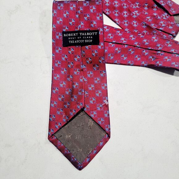 ROBERT TALBOTT BEST OF CLASS The Ascot Shop Geometric Print 100% SILK Tie $155 - Picture 3 of 8
